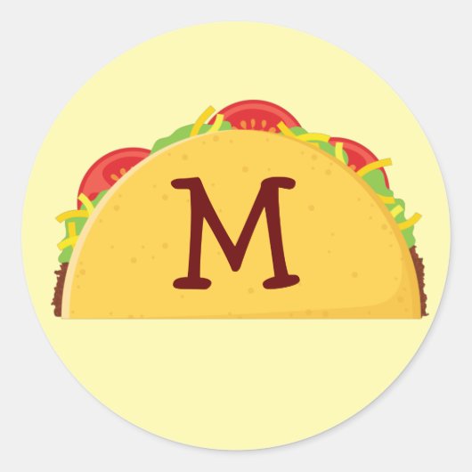 Taco Cute Kids Nom Enveloppe Stickers Sceau (Devant)