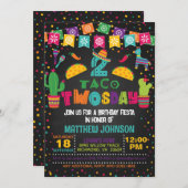 Taco DEUX JEUDI 2e Invitation d'anniversaire (Devant / Derrière)