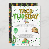 Taco Deux Jours Anniversaire Invitation (Devant / Derrière)