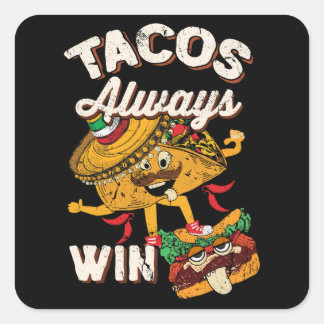 Taco Dinsdag Cinco de Mayo Taco Grafisch Vierkante Sticker