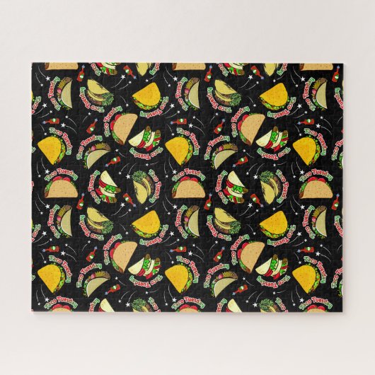Taco Dinsdag Zachte en Harde Tacos en Hete Saus Legpuzzel (Horizontaal)