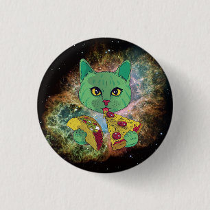 Taco en Pizza Cosmic Space Cat Ronde Button 3,2 Cm