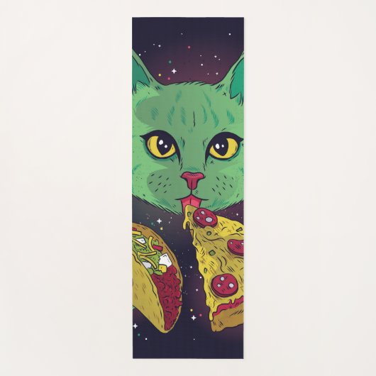 Taco en Pizza Cosmic Space Cat Yogamat (Voorkant)
