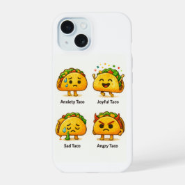 Taco Feelings Funny Four Moods of Tacos iPhone Cas 15 Hoesje
