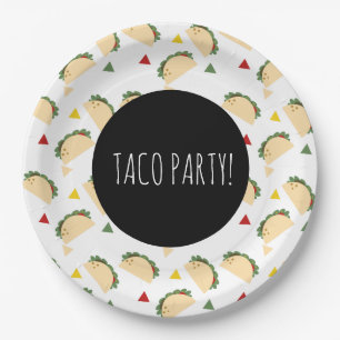 Taco Feest Verjaardag Confetti Fiesta Geometrisch Papieren Bordje