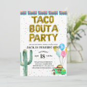 Taco Feestje | Uitnodiging voor eerste verjaardag (Staand voorkant)