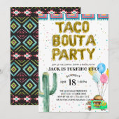 Taco Feestje | Uitnodiging voor eerste verjaardag (Voorkant / Achterkant)