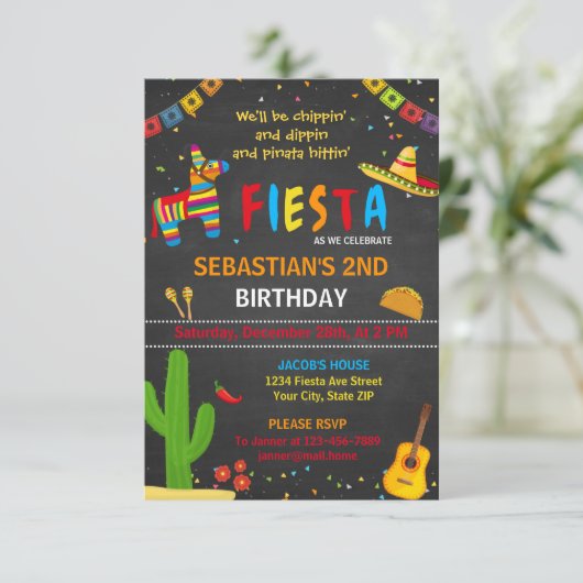 Taco fête d'anniversaire invitation (Debout devant)