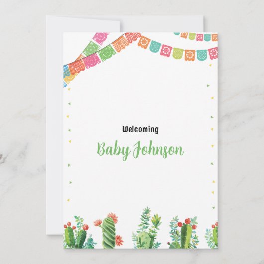 Taco Fiesta Baby shower Invitation Cactus mexicain (Dos)