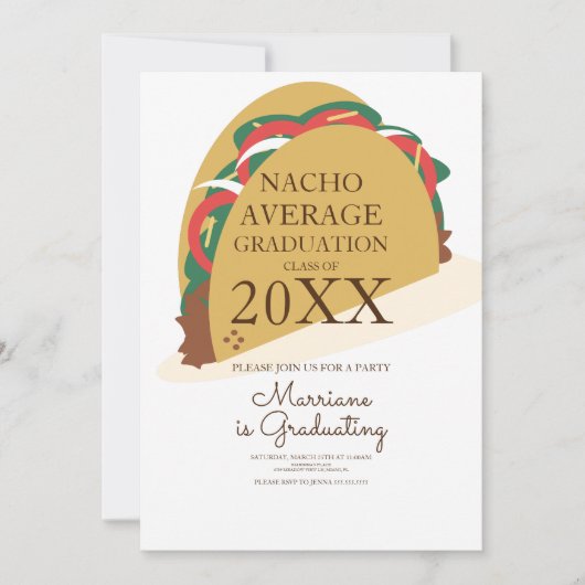 Taco Fiesta Brunch Graduation Invitation (Devant)