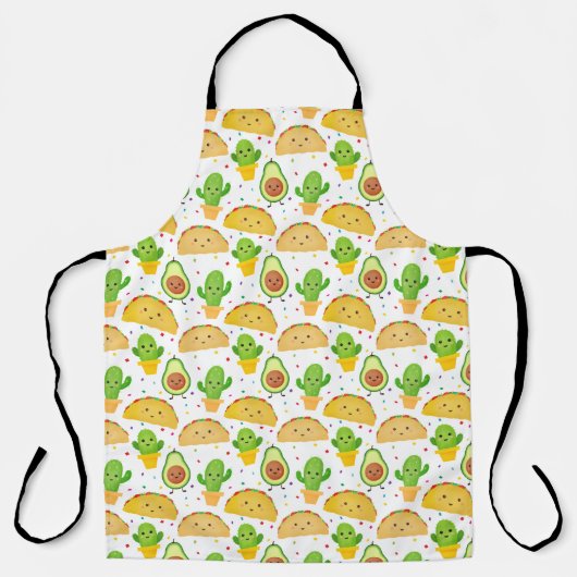 Taco Fiesta met taco, cactus avocado Schort (Voorkant)