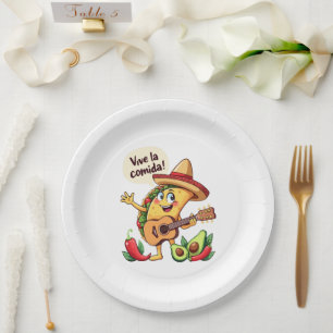 Taco Fiesta mit Gitarre und hispanischem Flair Papieren Bordje