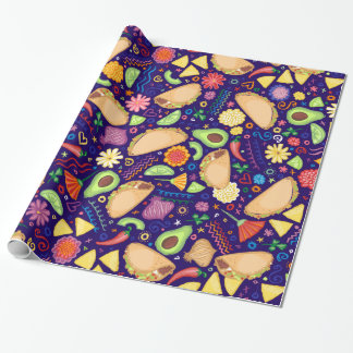 Taco Fiesta over blauw pakpapier