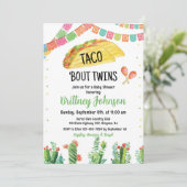 Taco Fiesta Twin Baby shower Invitation Mexicaine (Debout devant)