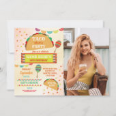 Taco Fiesta Verjaardagsfeest Mexicaanse Bright Fot Kaart (Voorkant)
