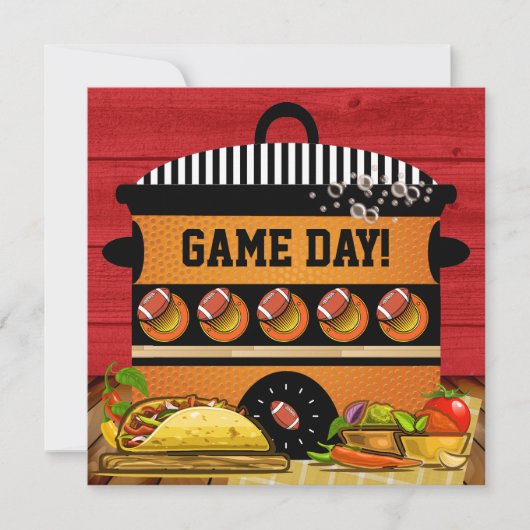 TACO FOOTBALL GAME DAY Uitnodiging (Voorkant)