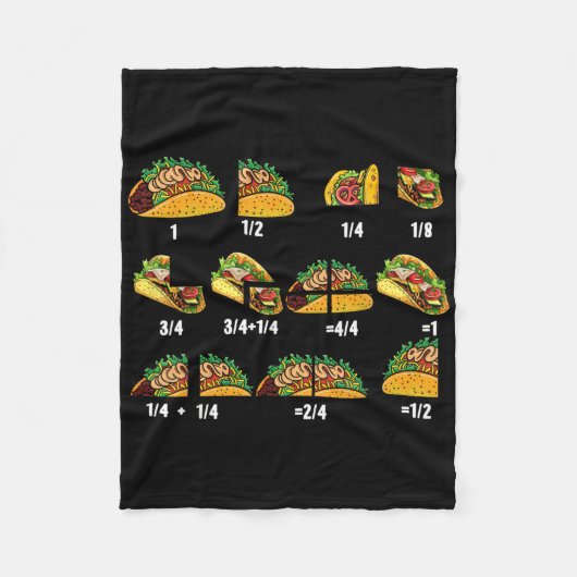 Taco Fraction Wiskunde Docenten Terug naar School Fleece Deken (Voorkant)