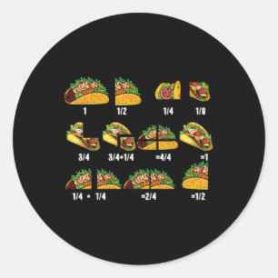 Taco Fraction Wiskunde Docenten Terug naar School  Ronde Sticker