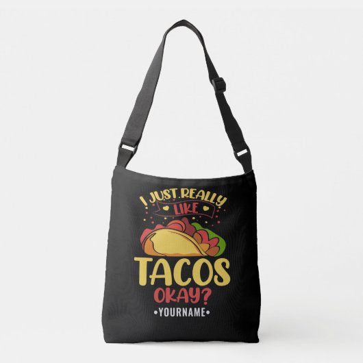 Taco Funny Gezegde ik hou echt van Tacos Crossbody Tas (Voorkant)