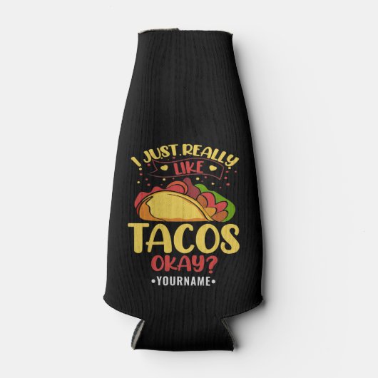 Taco Funny Gezegde ik hou echt van Tacos Flesjeskoeler (Voorkant)