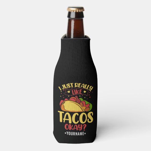 Taco Funny Gezegde ik hou echt van Tacos Flesjeskoeler (Fles Voorkant)
