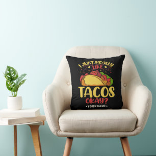 Taco Funny Gezegde ik hou echt van Tacos Kussen