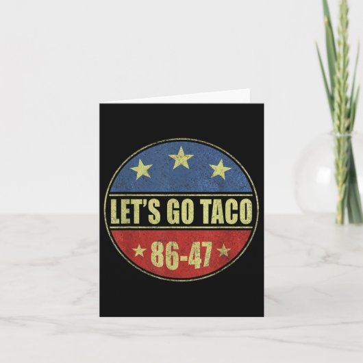 Taco Funny Lets Go Taco Retro Button Kaart (Voorkant)