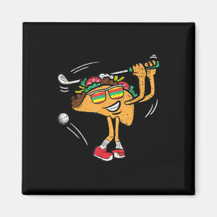 Taco Golfspeler Cinco de Mayo Mexicaanse Golfer Et Magneet