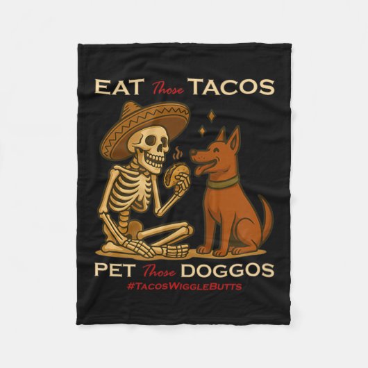 Taco Hond Fleece Deken (Voorkant)