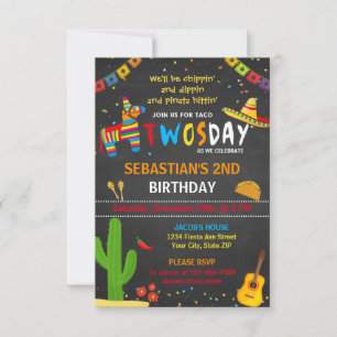Taco invitation de fête d'anniversaire deux jours