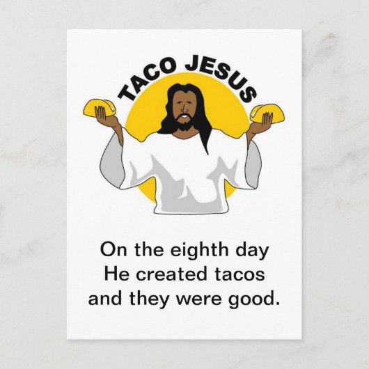 Taco Jesus Briefkaart (Voorkant)