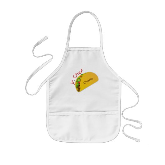 Taco Junior Chef Personalized Apron Kinder Schort (Voorkant)
