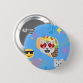 taco kat emoji ronde button 5,7 cm (Voorkant /achterkant)