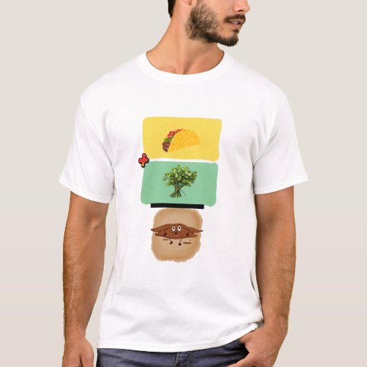 Taco + koriander = 💩 (grappig anti-koriander ontw t-shirt (Voorkant)