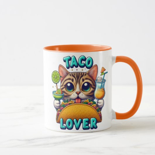 Taco Lover Cat met verfrissende Drink Mok (Rechts)