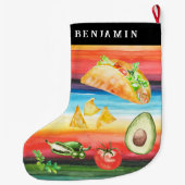 Taco Lover | Kerst van monogram Grote Kerstsok (Achterkant)