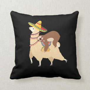 Taco Loving Animals Lazy Sloth Riding Llama Kussen