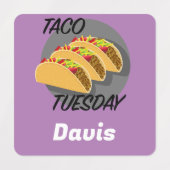 Taco Mardi Design - Petit Étiquette Carré (Design 2)