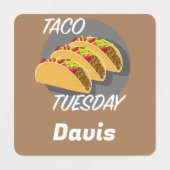 Taco Mardi Design - Petit Étiquette Carré (Design 2)