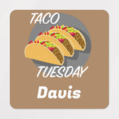 Taco Mardi Design - Petit Étiquette Carré (Design 1)