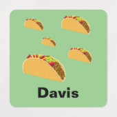 Taco Mardi Design - Petit Étiquette Carré (Design 1)