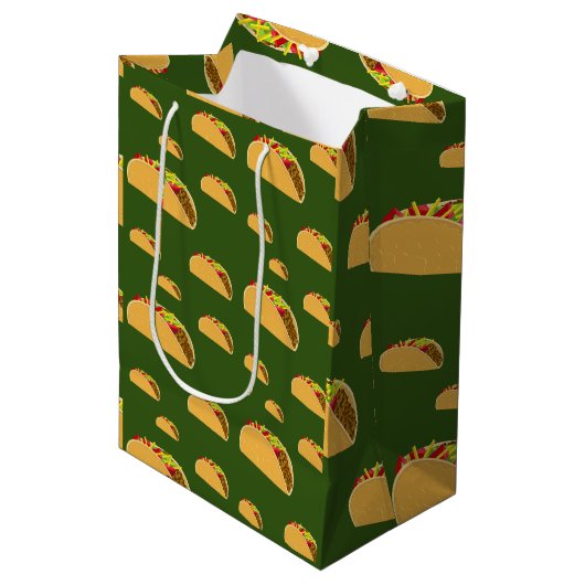 Taco Mardi Design - Sac Cadeau - Moyen (Devant Angle)