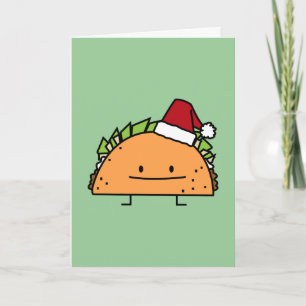 Taco met Santa Hat-kerstmansvlees salsa Feestdagen Kaart