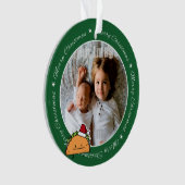 Taco met Santa Hat-kerstmansvlees salsa Ornament (voorkant)