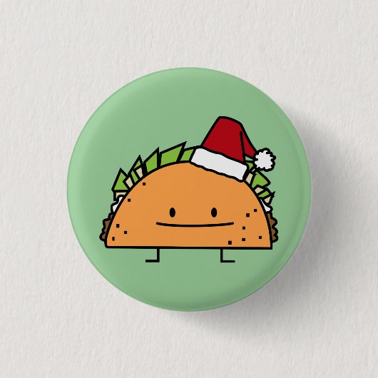 Taco met Santa Hat-kerstmansvlees salsa Ronde Button 3,2 Cm (Voorkant)