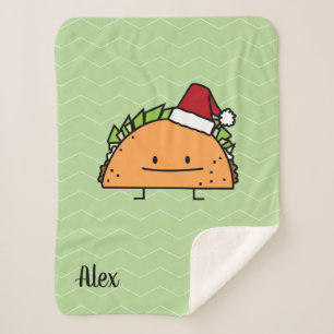 Taco met Santa Hat-kerstmansvlees salsa Sherpa Deken