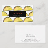 Taco Motif Carte de visite blanc simple et moderne (Devant / Derrière)