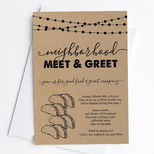 Taco Neighborhood Meet & Greet Invitation