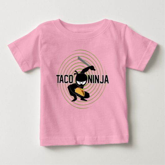 Taco Ninja Design - Baby Fine Jersey T-Shirt (Voorkant)