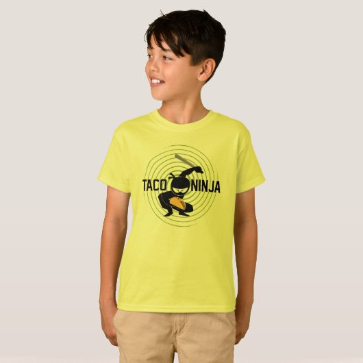 Taco Ninja Design - Kinderen Basic T-Shirt (Voorkant volledig)